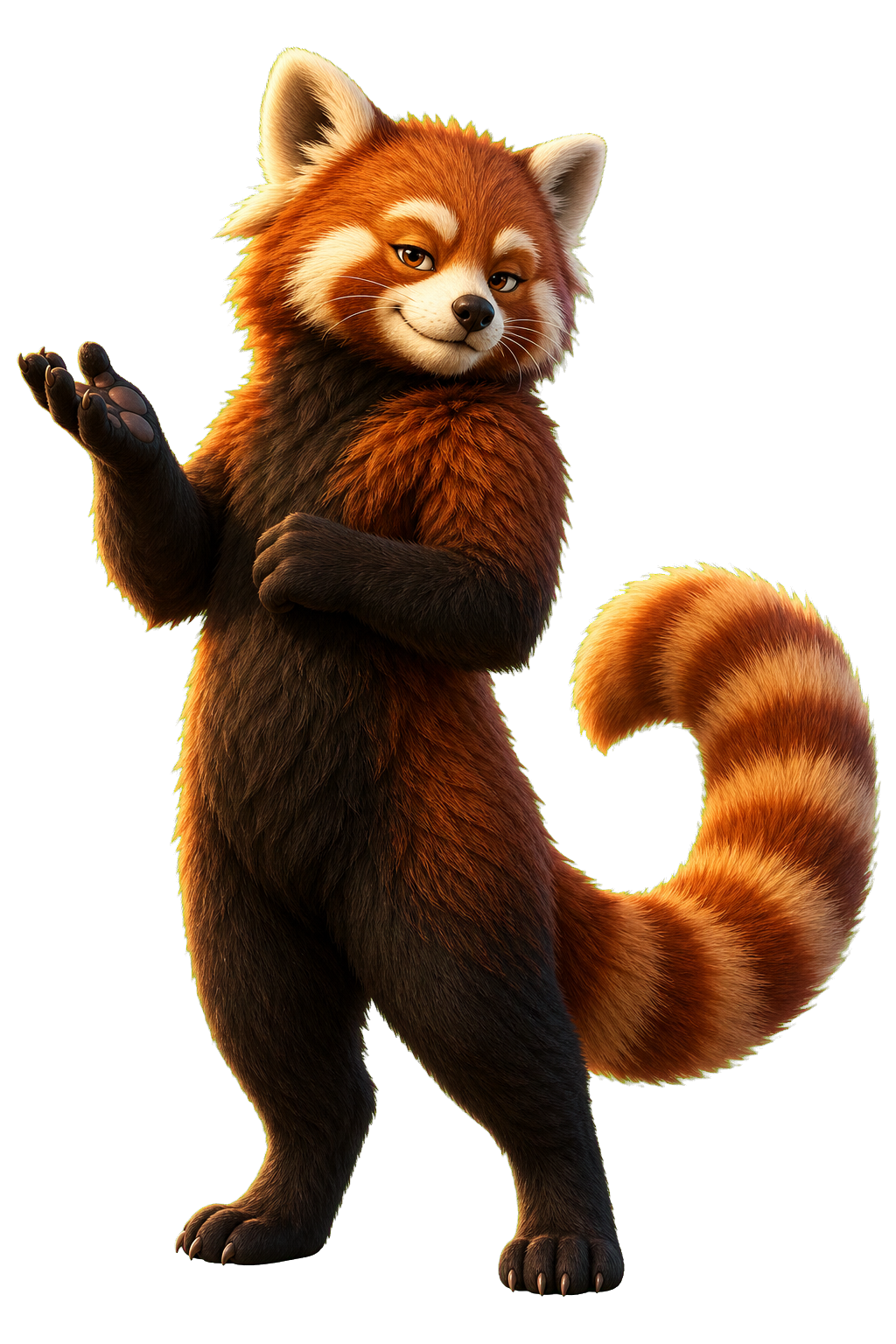 Confident red panda, the FirePandaStudio director mascot